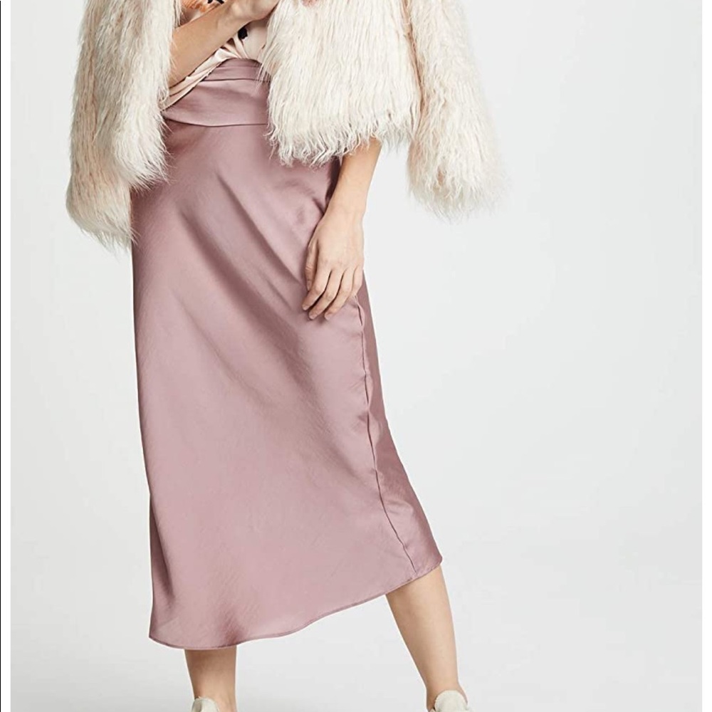 Free People Normani Bias Cut Satin Skirt